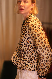 SILK BOMBER JACKET ANCHA LEO PRINT - sustainably made MOMO NEW YORK sustainable clothing, coatandjacket slow fashion