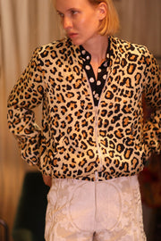 SILK BOMBER JACKET ANCHA LEO PRINT - sustainably made MOMO NEW YORK sustainable clothing, coatandjacket slow fashion