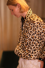 SILK BOMBER JACKET ANCHA LEO PRINT - sustainably made MOMO NEW YORK sustainable clothing, coatandjacket slow fashion