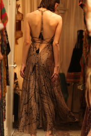 SILK DRESS HANNAH GREY PAINTER EDIT - sustainably made MOMO NEW YORK sustainable clothing, dress slow fashion