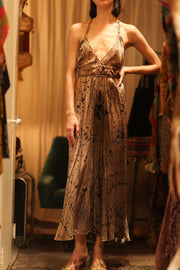 SILK DRESS HANNAH GREY PAINTER EDIT - sustainably made MOMO NEW YORK sustainable clothing, dress slow fashion