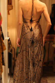 SILK DRESS HANNAH GREY PAINTER EDIT - sustainably made MOMO NEW YORK sustainable clothing, dress slow fashion