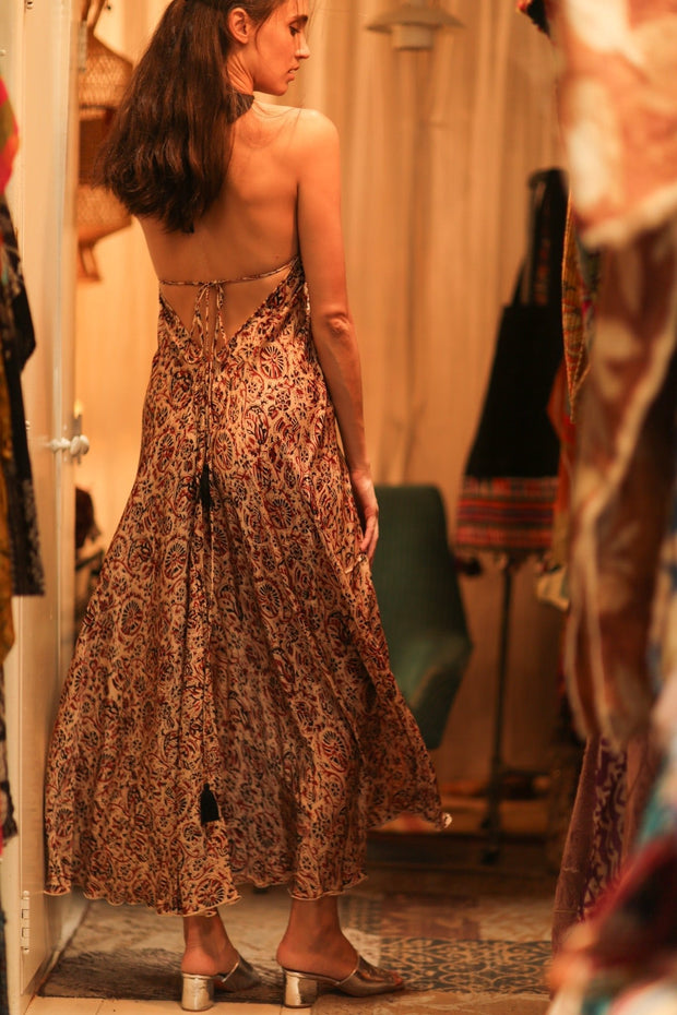 SILK DRESS HANNAH INDIAN SUMMER - sustainably made MOMO NEW YORK sustainable clothing, Boho Chic Dress slow fashion