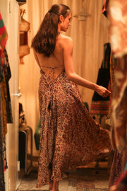 SILK DRESS HANNAH INDIAN SUMMER - sustainably made MOMO NEW YORK sustainable clothing, Boho Chic Dress slow fashion