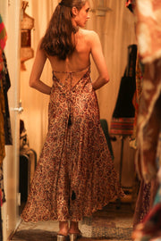 SILK DRESS HANNAH INDIAN SUMMER - sustainably made MOMO NEW YORK sustainable clothing, Boho Chic Dress slow fashion