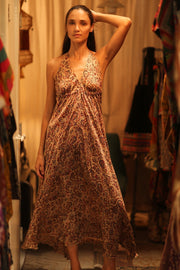 SILK DRESS HANNAH INDIAN SUMMER - sustainably made MOMO NEW YORK sustainable clothing, Boho Chic Dress slow fashion