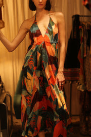 SILK DRESS HANNAH JUNGLE FEVER - sustainably made MOMO NEW YORK sustainable clothing, dress slow fashion