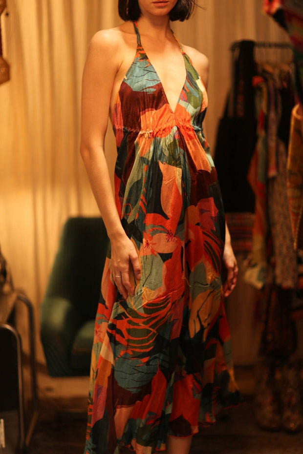 SILK DRESS HANNAH JUNGLE FEVER - sustainably made MOMO NEW YORK sustainable clothing, dress slow fashion