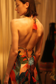 SILK DRESS HANNAH JUNGLE FEVER - sustainably made MOMO NEW YORK sustainable clothing, dress slow fashion