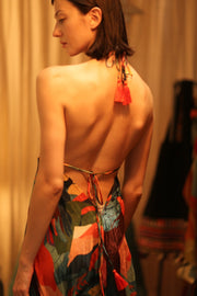 SILK DRESS HANNAH JUNGLE FEVER - sustainably made MOMO NEW YORK sustainable clothing, dress slow fashion