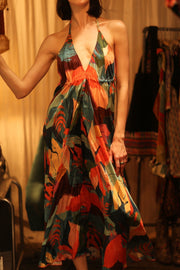 SILK DRESS HANNAH JUNGLE FEVER - sustainably made MOMO NEW YORK sustainable clothing, dress slow fashion
