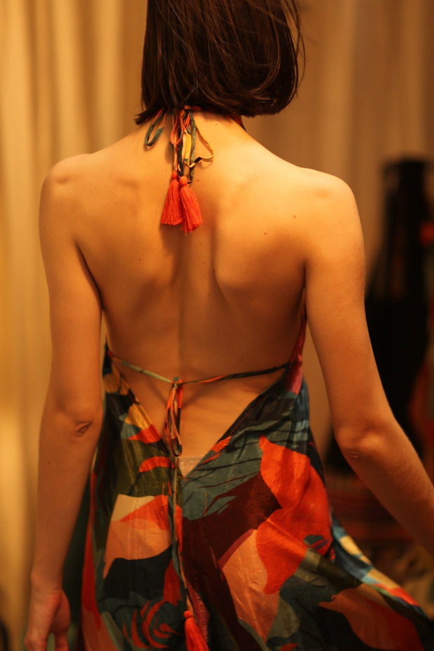 SILK DRESS HANNAH JUNGLE FEVER - sustainably made MOMO NEW YORK sustainable clothing, dress slow fashion