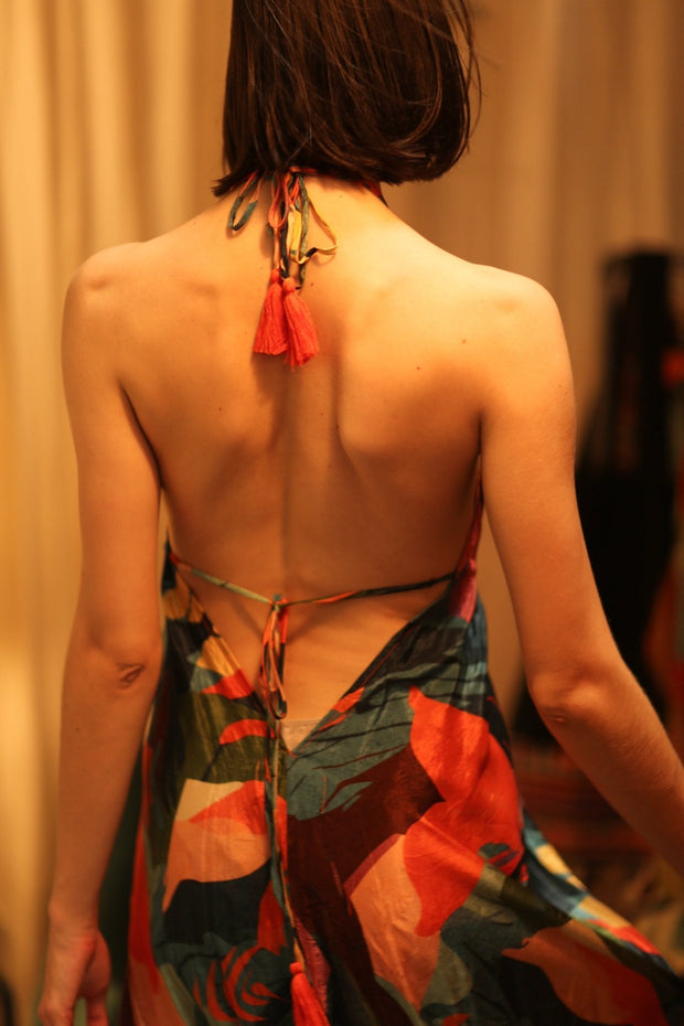 SILK DRESS HANNAH JUNGLE FEVER - sustainably made MOMO NEW YORK sustainable clothing, dress slow fashion