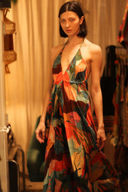 SILK DRESS HANNAH JUNGLE FEVER - sustainably made MOMO NEW YORK sustainable clothing, dress slow fashion