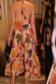 SILK DRESS HANNAH LEAF PRINT - sustainably made MOMO NEW YORK sustainable clothing, slow fashion