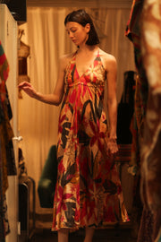 SILK DRESS HANNAH SUMMER NIGHTS - sustainably made MOMO NEW YORK sustainable clothing, Boho Chic Dress slow fashion