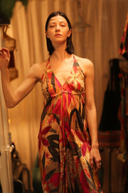 SILK DRESS HANNAH SUMMER NIGHTS - sustainably made MOMO NEW YORK sustainable clothing, Boho Chic Dress slow fashion