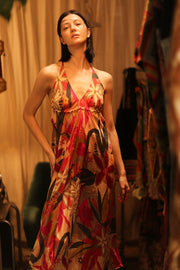 SILK DRESS HANNAH SUMMER NIGHTS - sustainably made MOMO NEW YORK sustainable clothing, Boho Chic Dress slow fashion