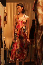 SILK DRESS HANNAH SUMMER NIGHTS - sustainably made MOMO NEW YORK sustainable clothing, Boho Chic Dress slow fashion