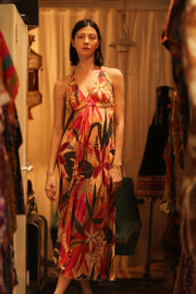 SILK DRESS HANNAH SUMMER NIGHTS - sustainably made MOMO NEW YORK sustainable clothing, Boho Chic Dress slow fashion