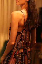 SILK DRESS LILY EMBROIDERED INDIA - sustainably made MOMO NEW YORK sustainable clothing, Boho Chic Dress slow fashion