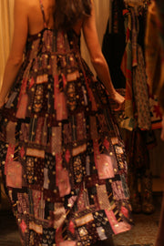 SILK DRESS LILY EMBROIDERED INDIA - sustainably made MOMO NEW YORK sustainable clothing, Boho Chic Dress slow fashion