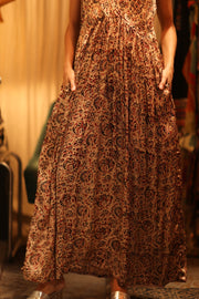 SILK DRESS LILY INDIAN SUMMER - sustainably made MOMO NEW YORK sustainable clothing, dress slow fashion