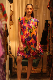 SILK DRESS MARY COLOR BOMB - sustainably made MOMO NEW YORK sustainable clothing, dress slow fashion