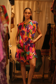 SILK DRESS MARY COLOR BOMB - sustainably made MOMO NEW YORK sustainable clothing, dress slow fashion