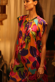 SILK DRESS MARY COLOR BOMB - sustainably made MOMO NEW YORK sustainable clothing, dress slow fashion