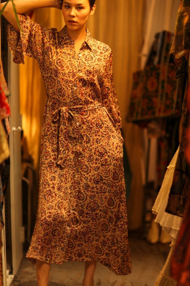SILK DRESS RUTH MULI NENNA - sustainably made MOMO NEW YORK sustainable clothing, dress slow fashion
