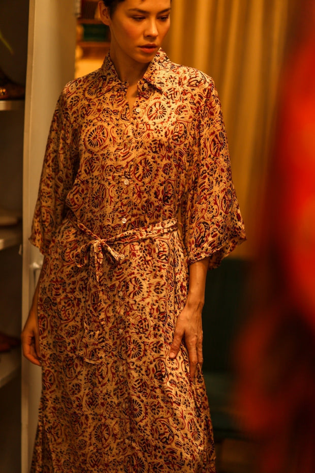 SILK DRESS RUTH MULI NENNA - sustainably made MOMO NEW YORK sustainable clothing, dress slow fashion