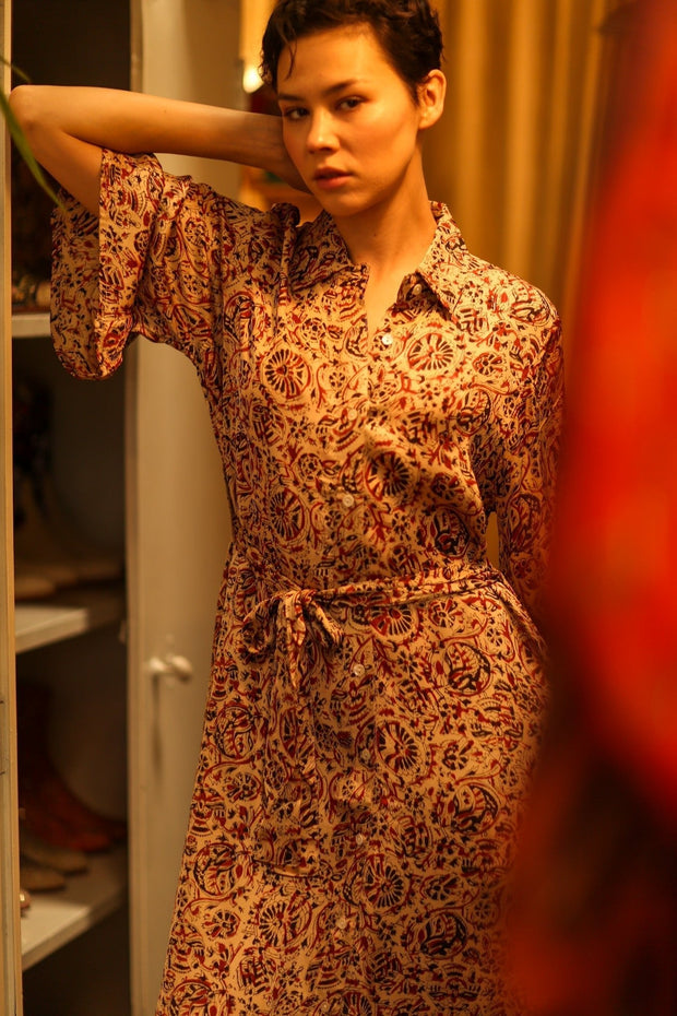 SILK DRESS RUTH MULI NENNA - sustainably made MOMO NEW YORK sustainable clothing, dress slow fashion