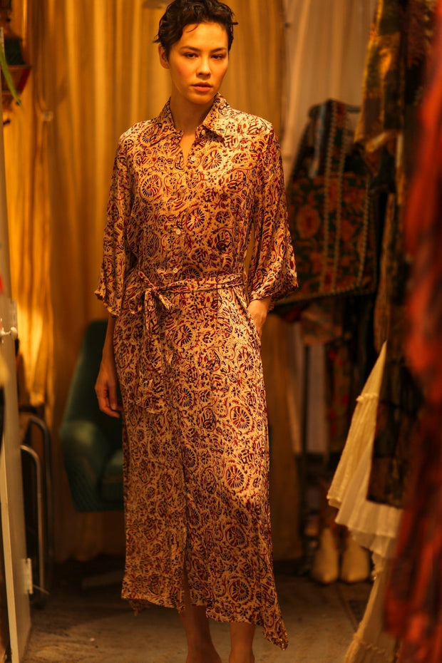 SILK DRESS RUTH MULI NENNA - sustainably made MOMO NEW YORK sustainable clothing, dress slow fashion