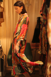SILK DRESS SUSIE BALI NIGHTS - sustainably made MOMO NEW YORK sustainable clothing, Boho Chic Dress slow fashion