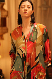 SILK DRESS SUSIE BALI NIGHTS - sustainably made MOMO NEW YORK sustainable clothing, Boho Chic Dress slow fashion