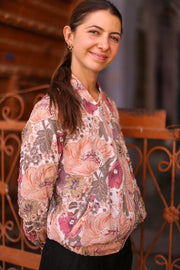 SILK EMBROIDERED BOMBER JACKET LAURA - sustainably made MOMO NEW YORK sustainable clothing, bestseller slow fashion