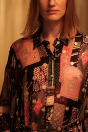 SILK EMBROIDERED DRESS RUTH INDIA - sustainably made MOMO NEW YORK sustainable clothing, dresskaftan slow fashion