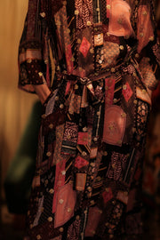 SILK EMBROIDERED DRESS RUTH INDIA - sustainably made MOMO NEW YORK sustainable clothing, dresskaftan slow fashion