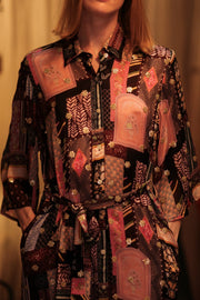 SILK EMBROIDERED DRESS RUTH INDIA - sustainably made MOMO NEW YORK sustainable clothing, dresskaftan slow fashion