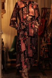 SILK EMBROIDERED DRESS RUTH INDIA - sustainably made MOMO NEW YORK sustainable clothing, dresskaftan slow fashion