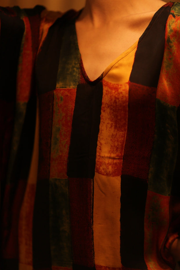 SILK HAND BLOCK PRINT KAFTAN YAYA - sustainably made MOMO NEW YORK sustainable clothing, bestseller slow fashion