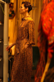 SILK HAND BLOCK PRINT RUTH - sustainably made MOMO NEW YORK sustainable clothing, dress slow fashion