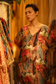 SILK KAFTAN YAYA NAMUD - sustainably made MOMO NEW YORK sustainable clothing, bestseller slow fashion