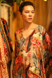 SILK KAFTAN YAYA NAMUD - sustainably made MOMO NEW YORK sustainable clothing, bestseller slow fashion
