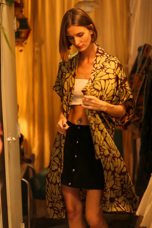 SILK KIMONO OLIVIA - sustainably made MOMO NEW YORK sustainable clothing, kimono slow fashion