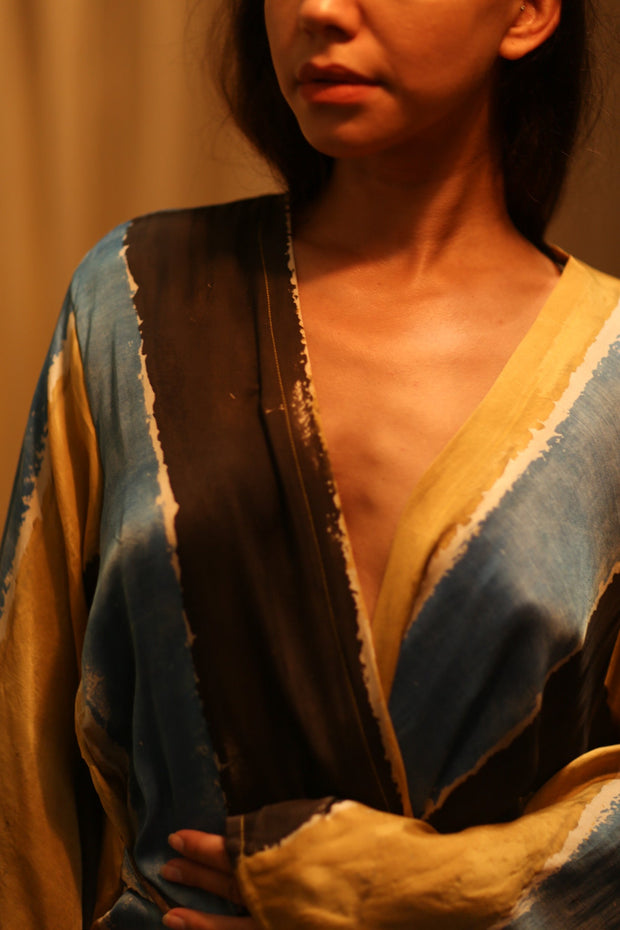 SILK KIMONO PINA LORI EDIT - sustainably made MOMO NEW YORK sustainable clothing, kimono slow fashion