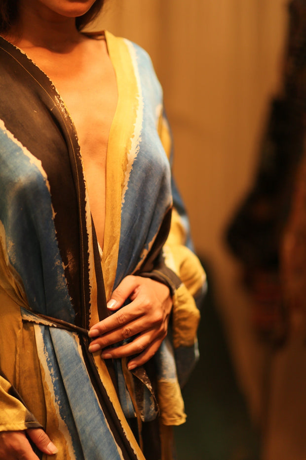 SILK KIMONO PINA LORI EDIT - sustainably made MOMO NEW YORK sustainable clothing, kimono slow fashion