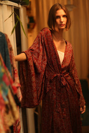 SILK KIMONO PINA TAYLER - sustainably made MOMO NEW YORK sustainable clothing, kimono slow fashion