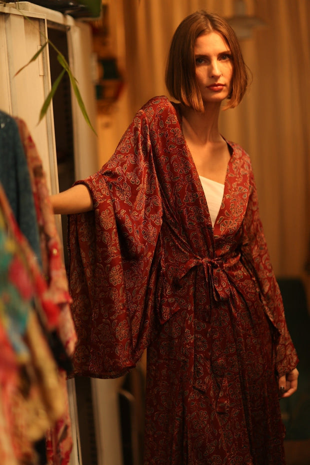 SILK KIMONO PINA TAYLER - sustainably made MOMO NEW YORK sustainable clothing, kimono slow fashion